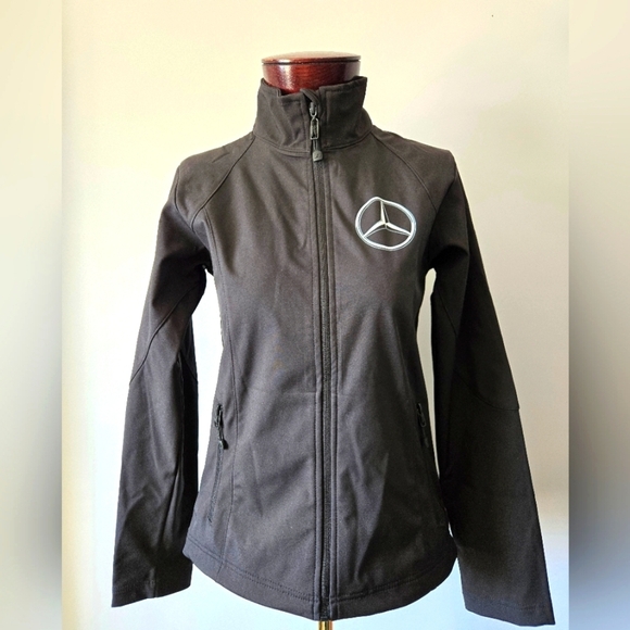 JAMES & NICHOLSON MERCEDES  Black Jacket with BMW testing Track Back. Size Small - Picture 2 of 15